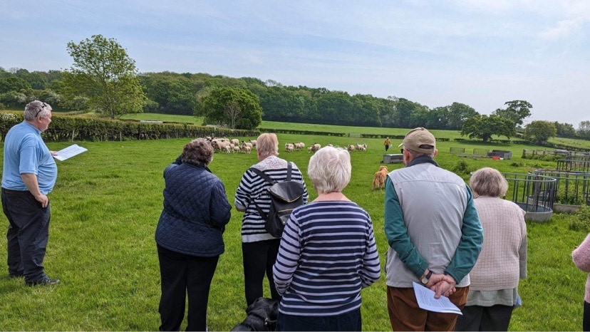 Gary Crelln leading Rogation service in a field