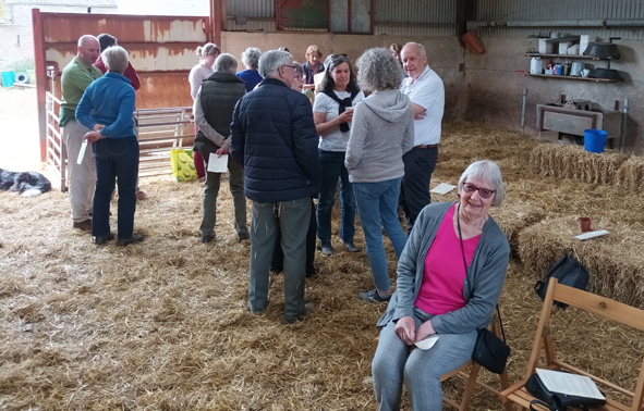 People at the Rogation service in a barn in Clifton