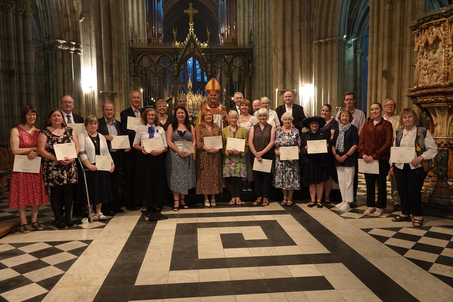 Those presented with their ALM certificates in the cathedral with Bishop John
