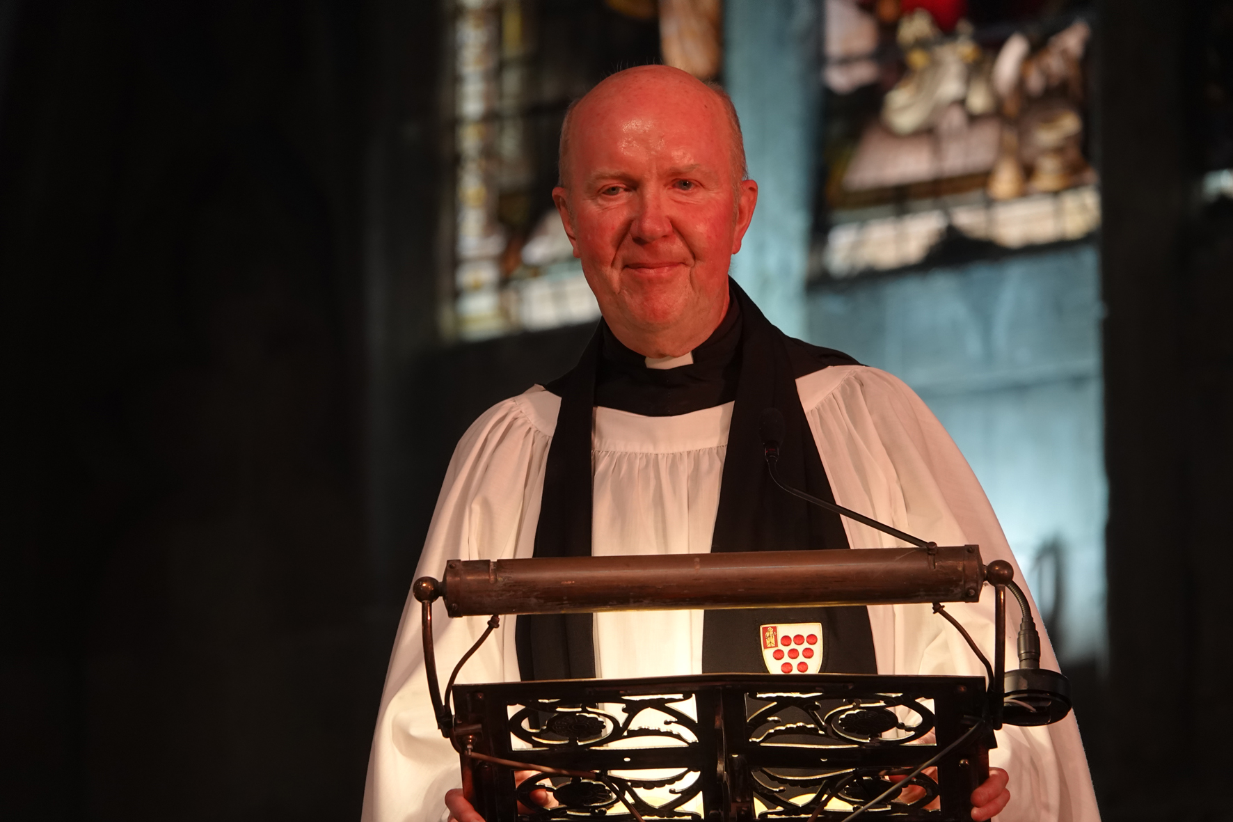 Doug Chaplain preaching in the ALM service in the Cathedral's pulpit