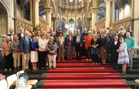 Pilgrimage group in Canterbury cathedral
