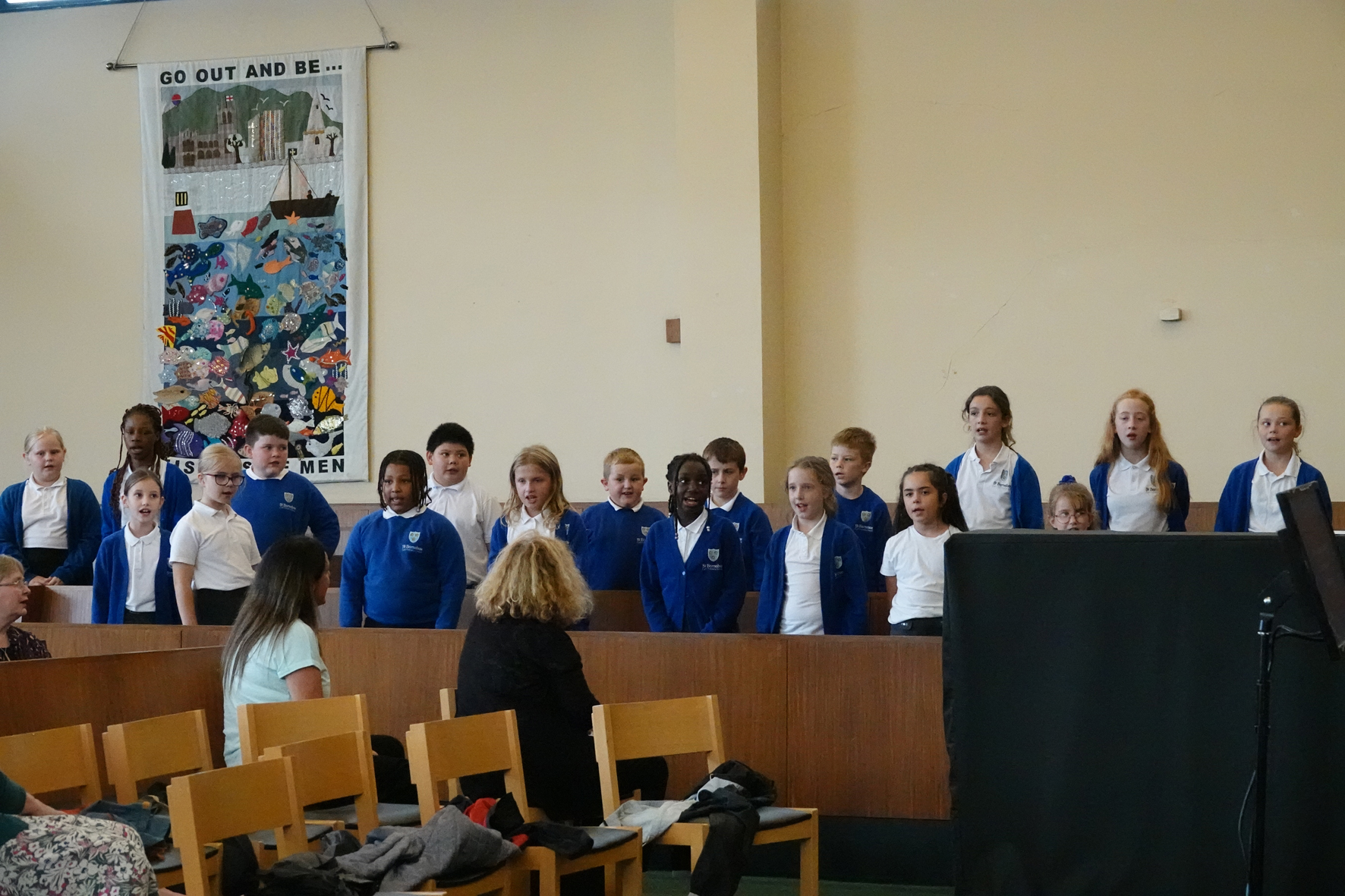 Children at St Barnabas School at the clergy teaching morning