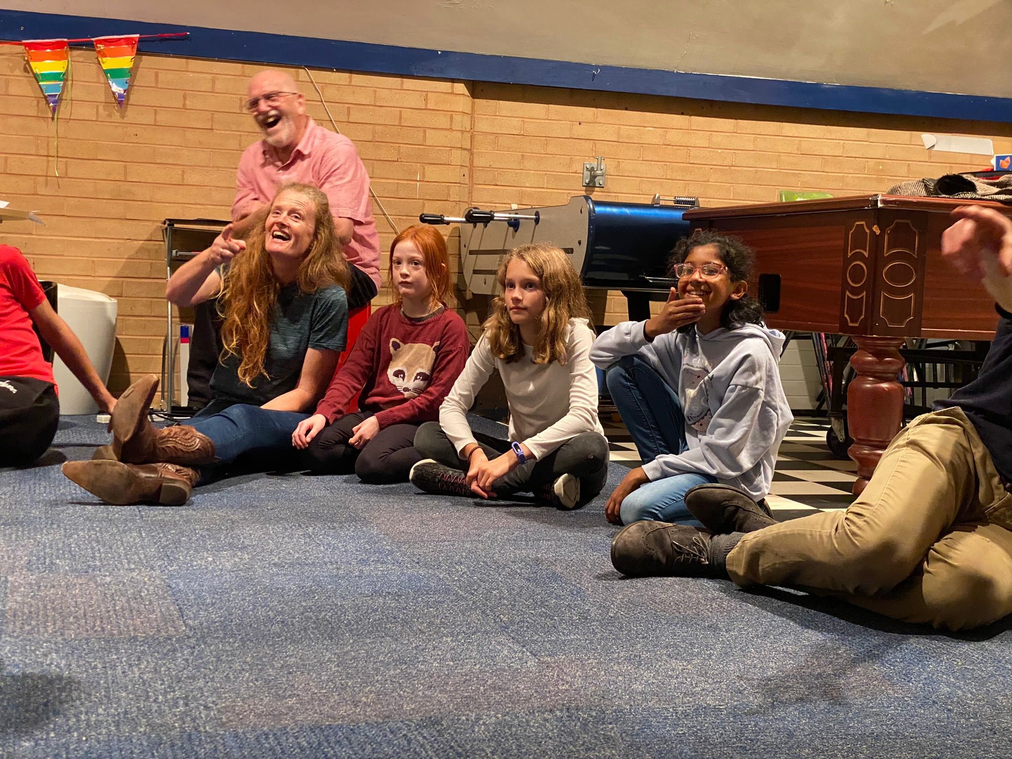 Children sitting on the floor at the Evesham youth group