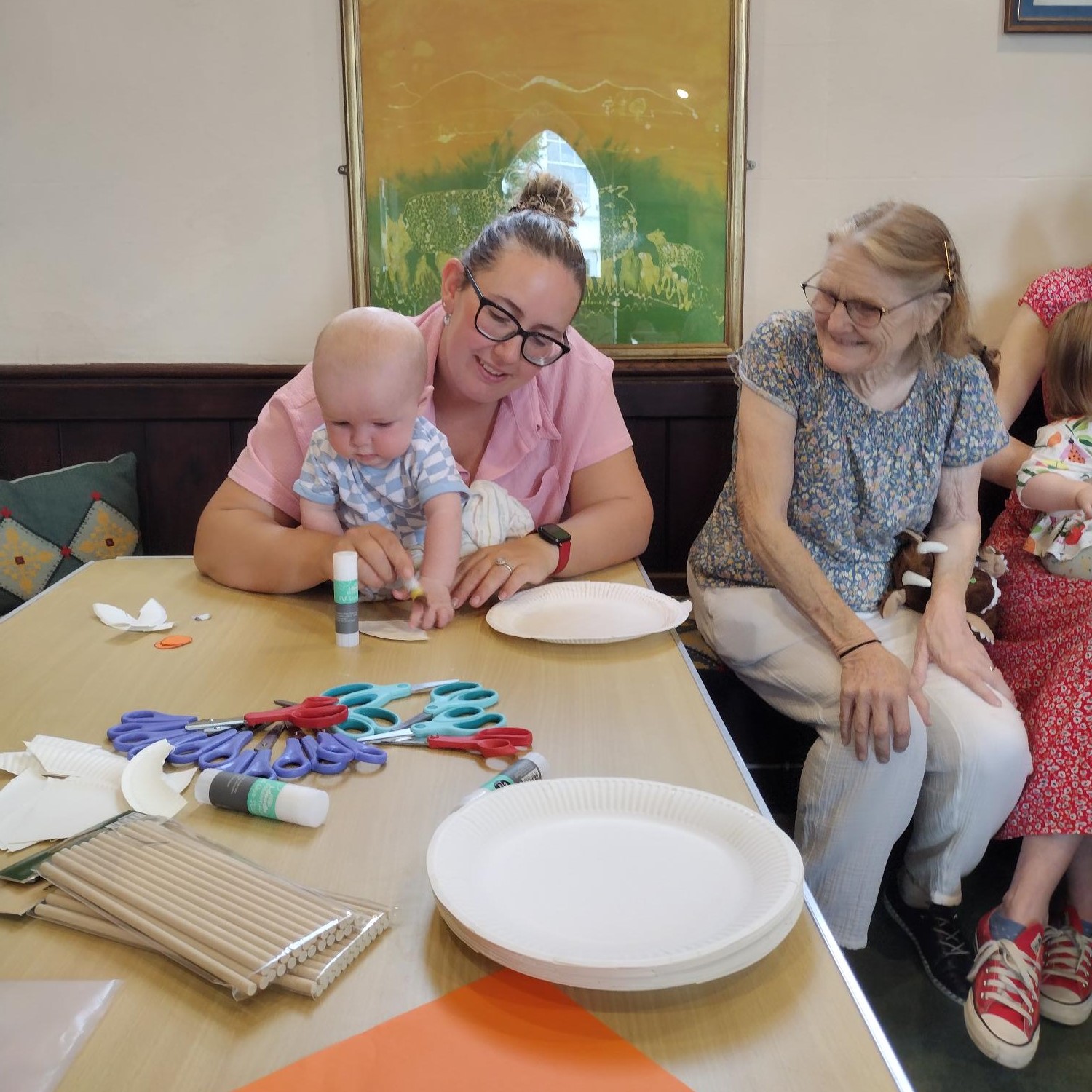 Mum and baby do a craft together