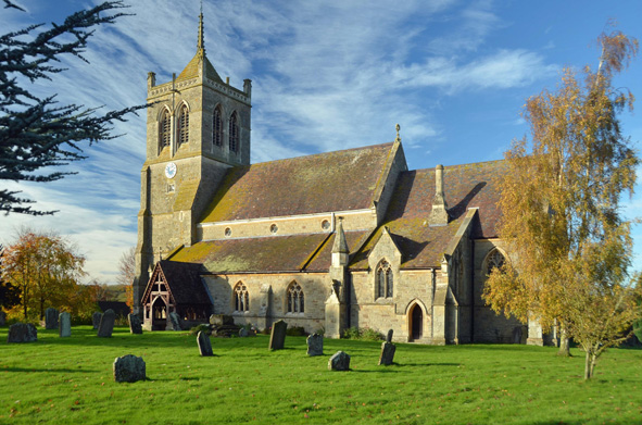 The outside of Suckley church