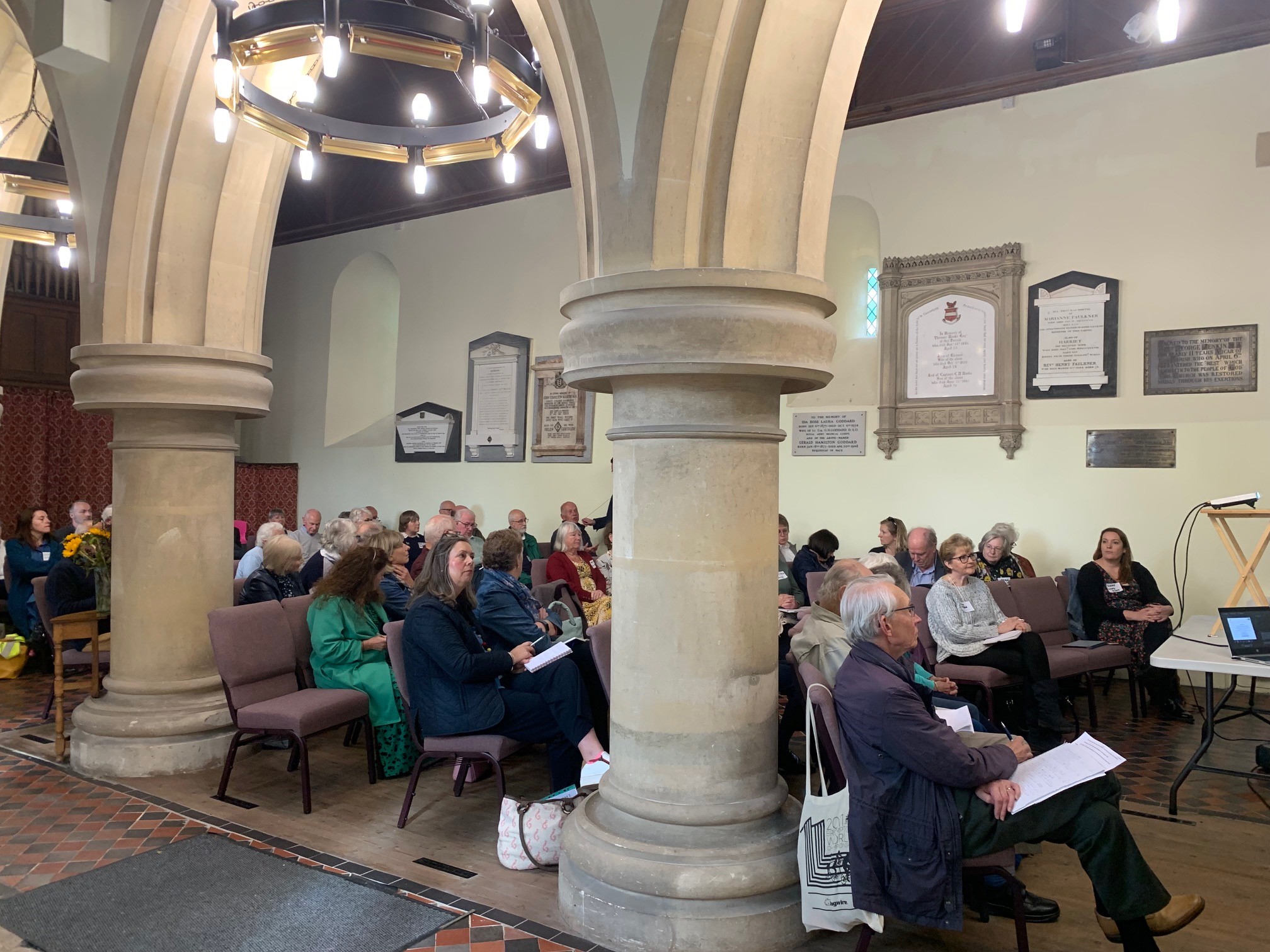 Delegates sitting in rows in a church at the Fit for Function conference