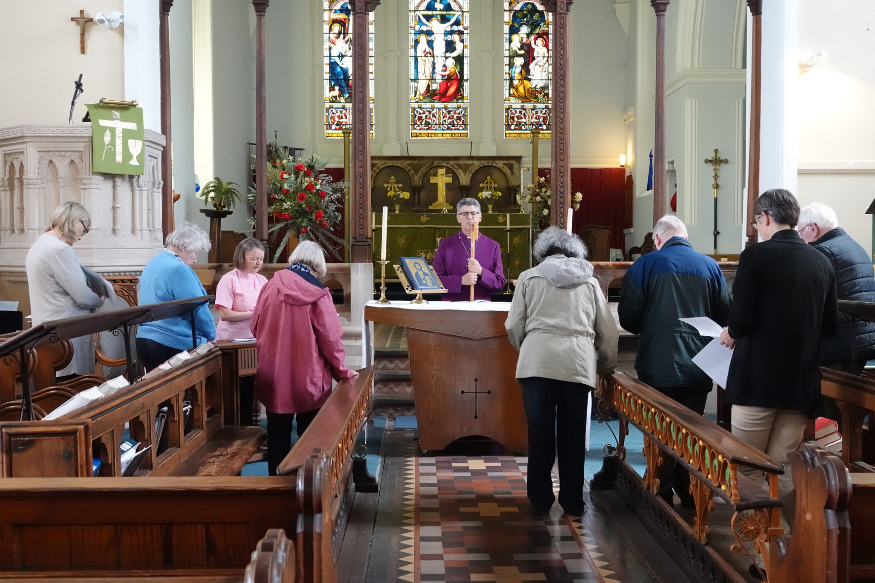 Praying at the altar in st clement's church in Worcester