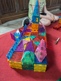 Church built from multicoloured lego-style material