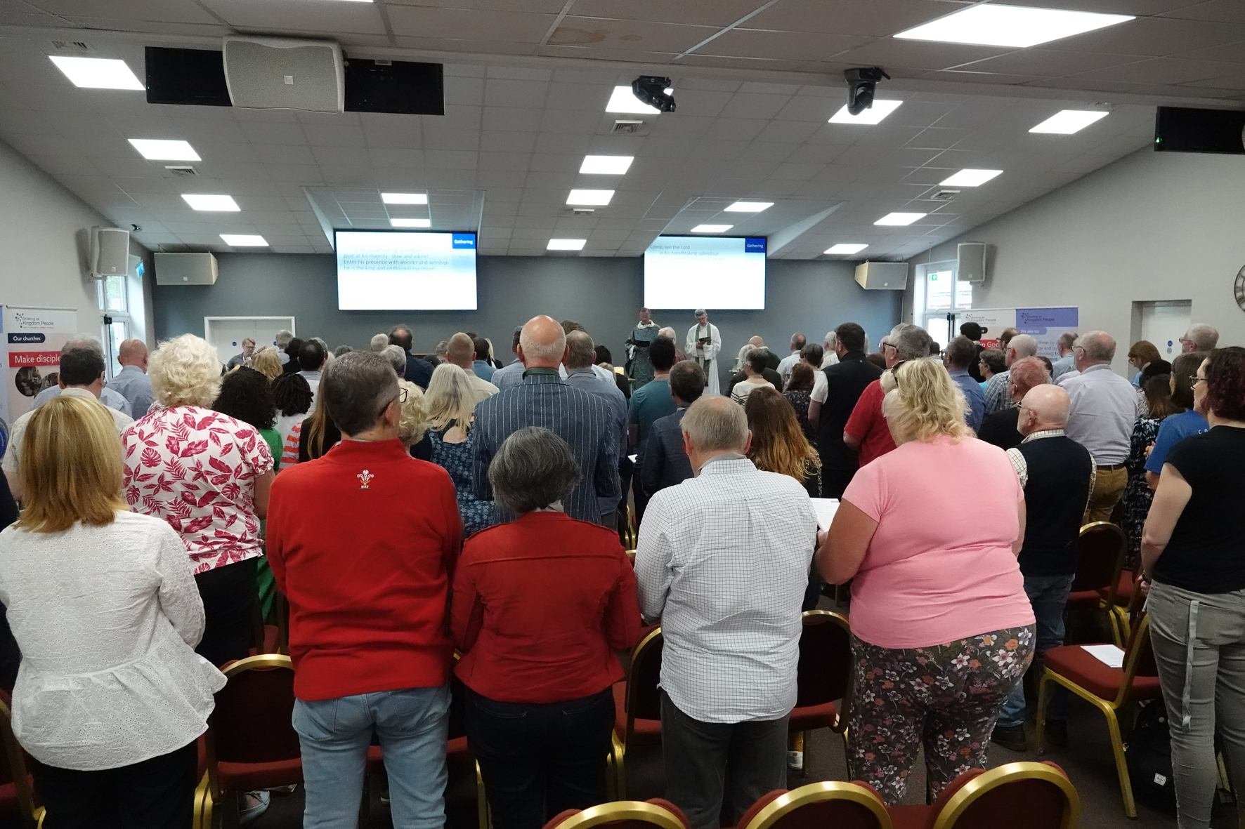 Clergy at the opening worship of their conference