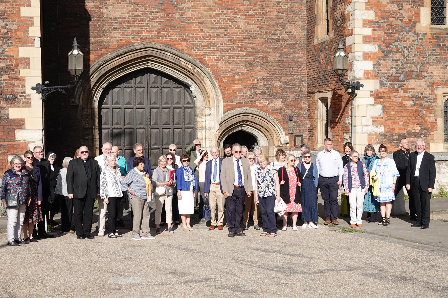 Pilgrimage group outside Lambeth Palace