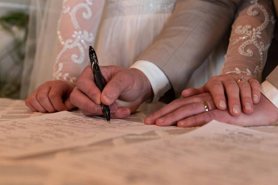 Signing Marriage License