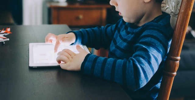 Child using ipad