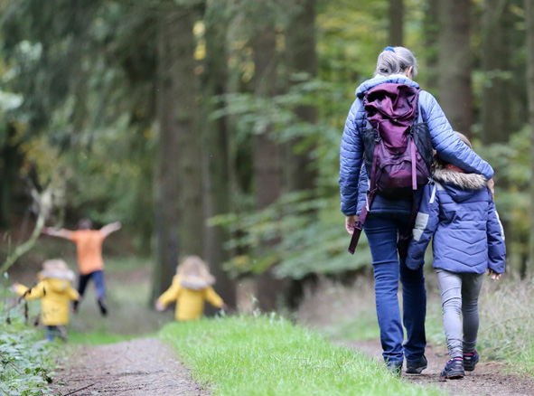 family walking