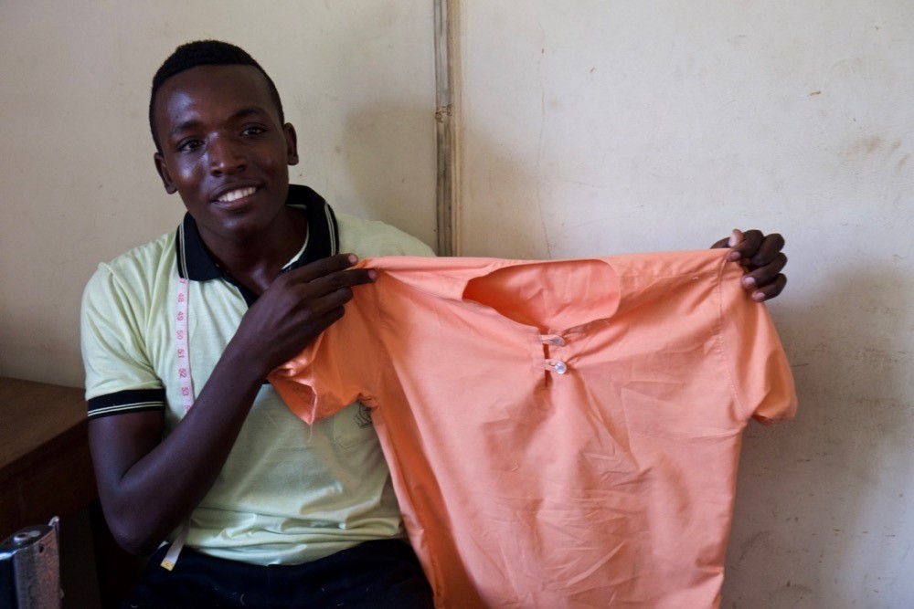 student at Morogoro sewing academy