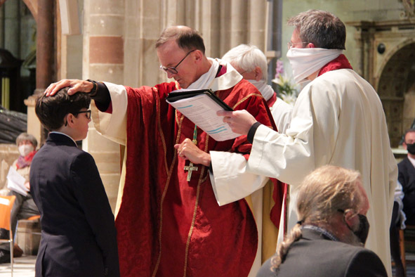 Candidate being confirmed in the Cathedral