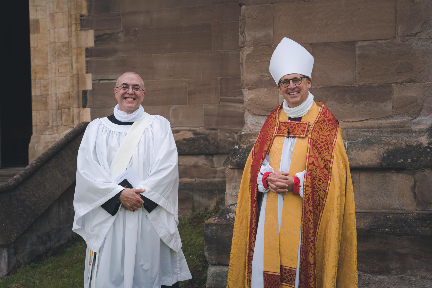 Richard Sandland with Bishop Martin