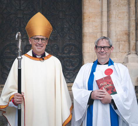 Dean Hall with Bishop Martin