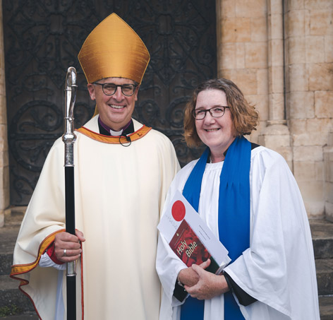 Sue MacAskill with Bishop Martin