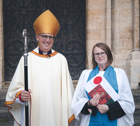 Tracey Skidmore with Bishop Martin