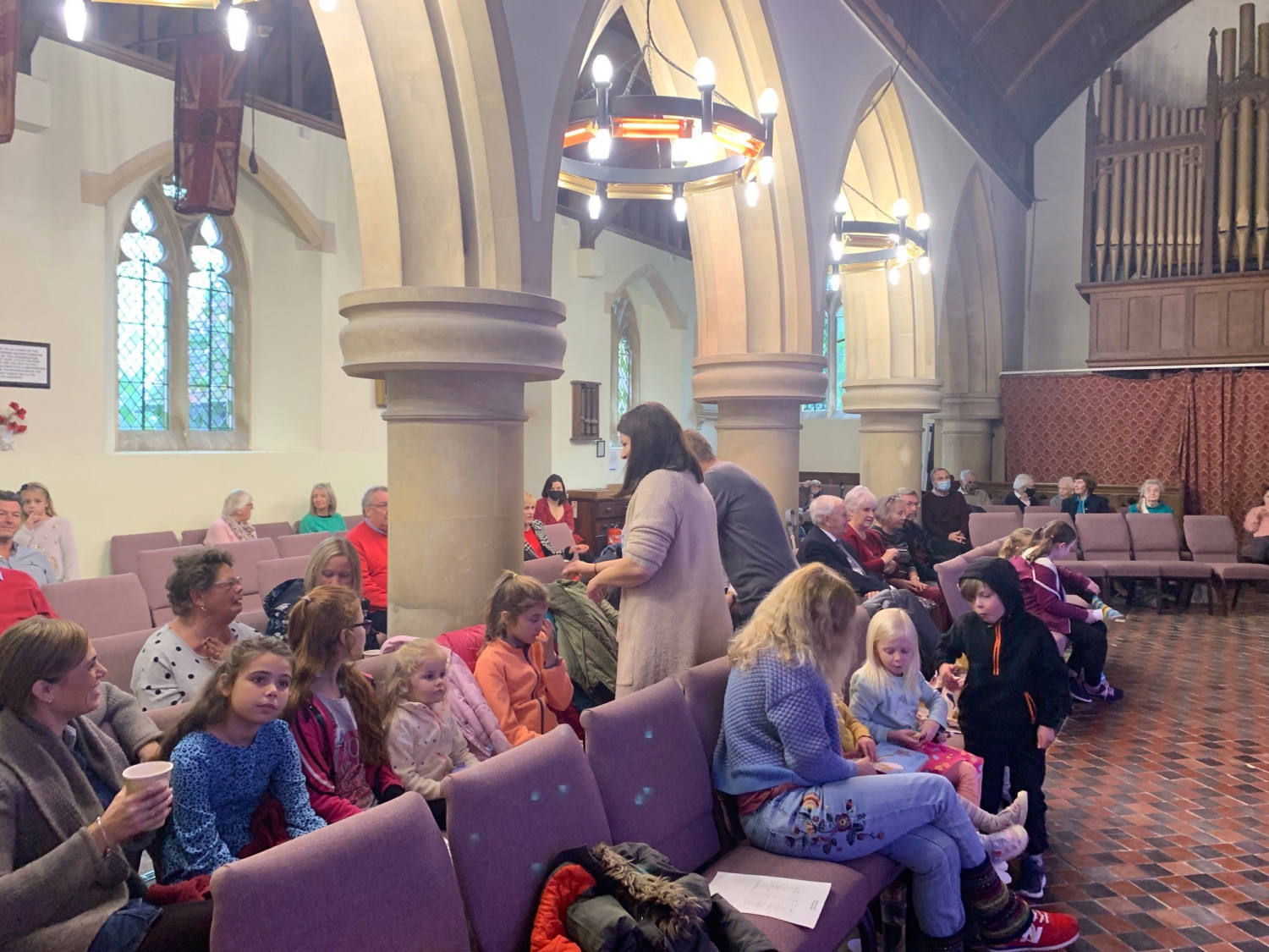 People gathered at the new service at St James church
