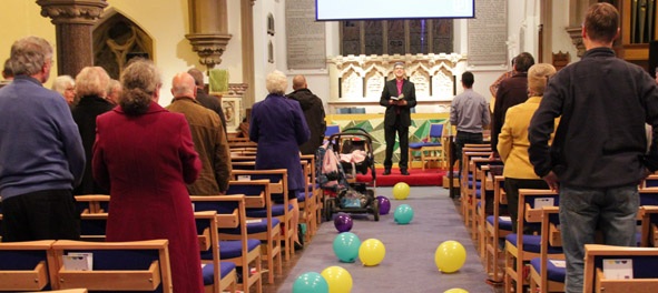 Bishop Martin at St Peter's Church, Bengeworth