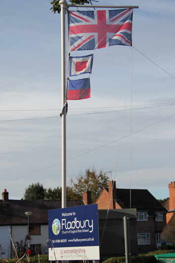 Flags at Fladbury school