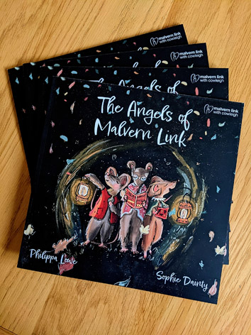 Copies of the Angels of Malvern Link children's book