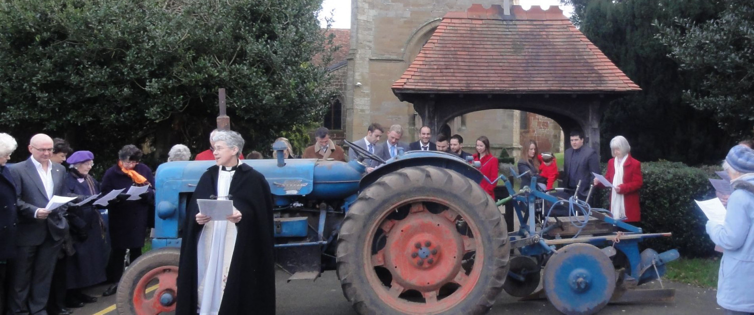 A plough being blessed