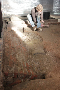 Archaeologist working at St Edmund