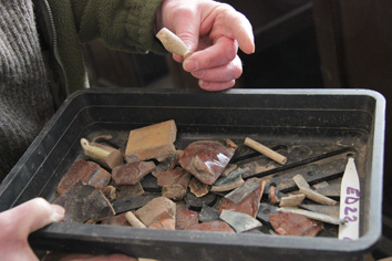 pottery pieces found at St Edmund