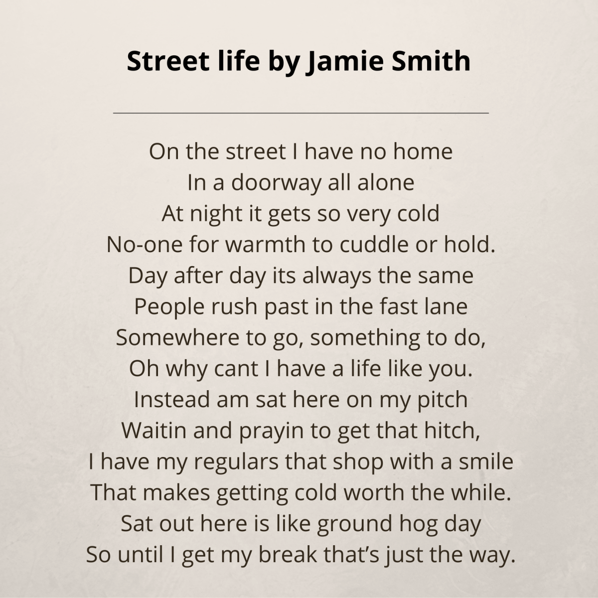 Street Life poem