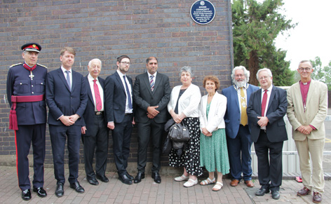 Group of dignitaries at the plaque unveiling