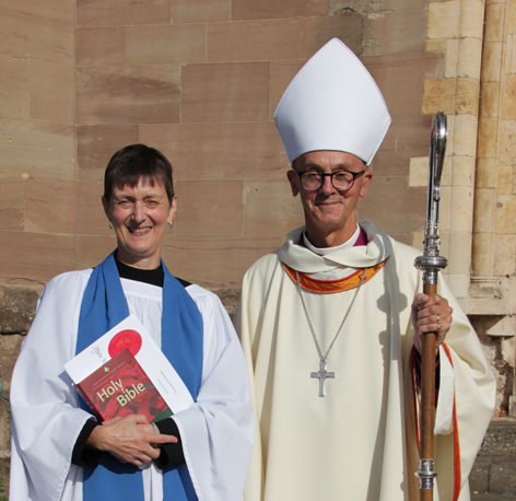 Julie Berrow with Bishop John