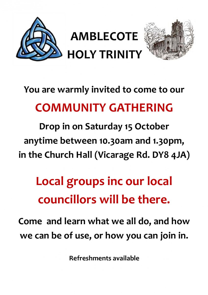 Poster for the community gathering