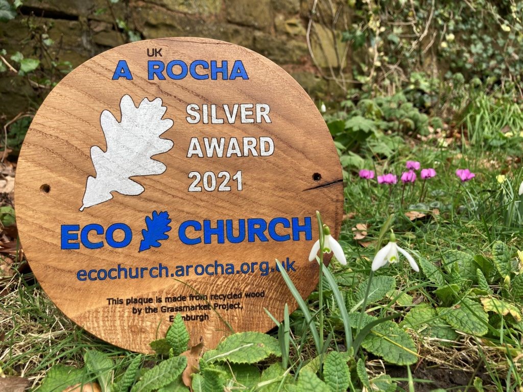Silver Eco Church plaque
