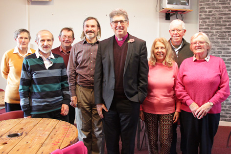 Bishop Martin with the team at Life Centre Debt advice