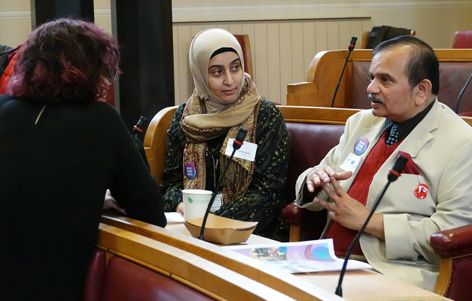Chatting at the Interfaith reception
