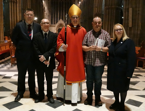 Shane, Keith, Paul and Kath with Bishop Martin