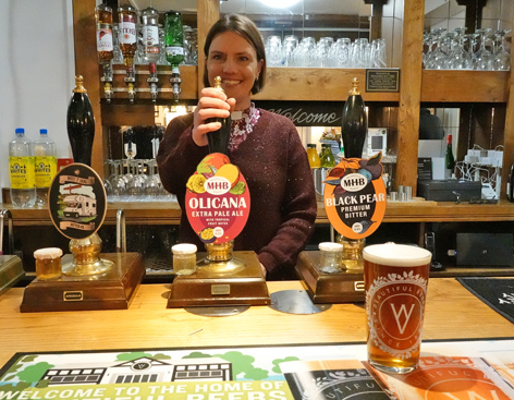 Beck Elliott behind the bar