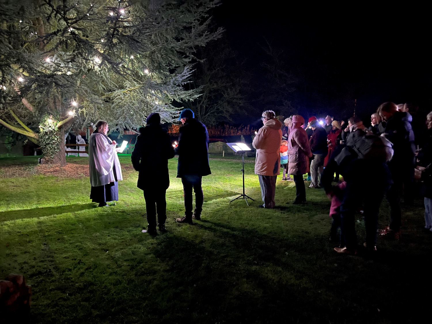 Worship next to the tree of light