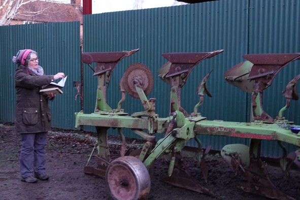 Julia Curtis blessing the plough