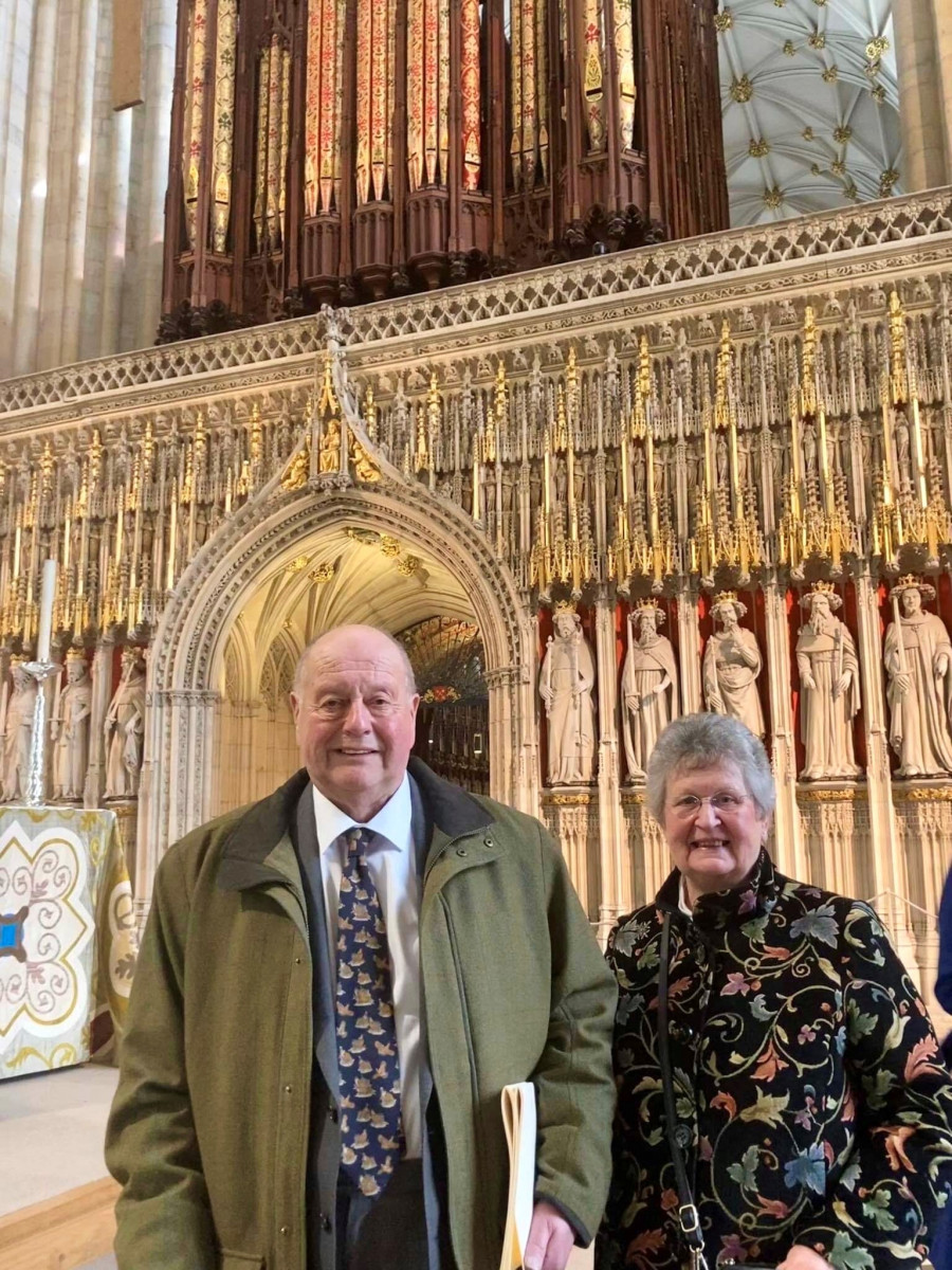 Michael with his wife inside York Minster