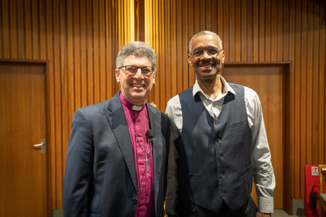 Bishop Martin standing with Alton Bell