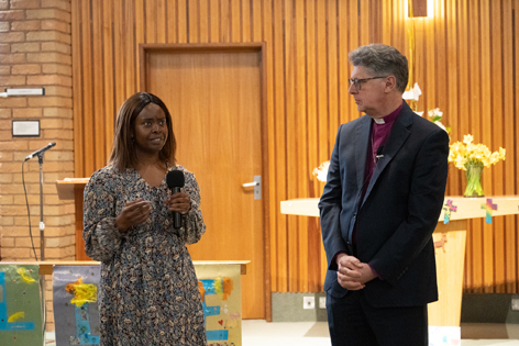 Bishop Martin with Harriet Chimani