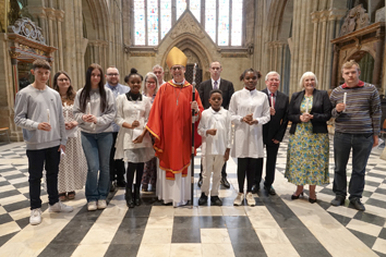 Confirmation candidates with Bishop Martin